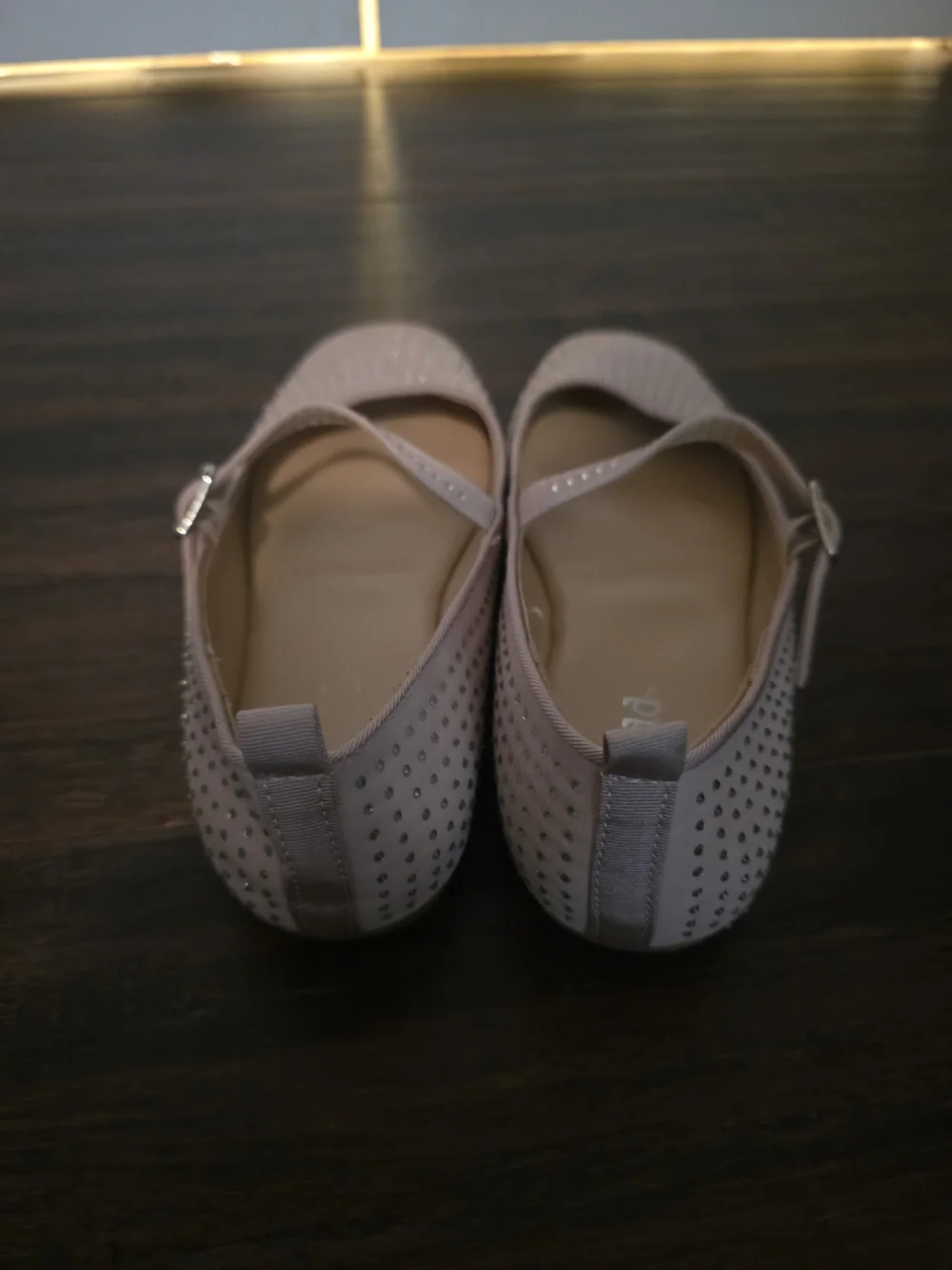 Mudd Girl's Nude Pink Mary Jane Flats with Rhinestones